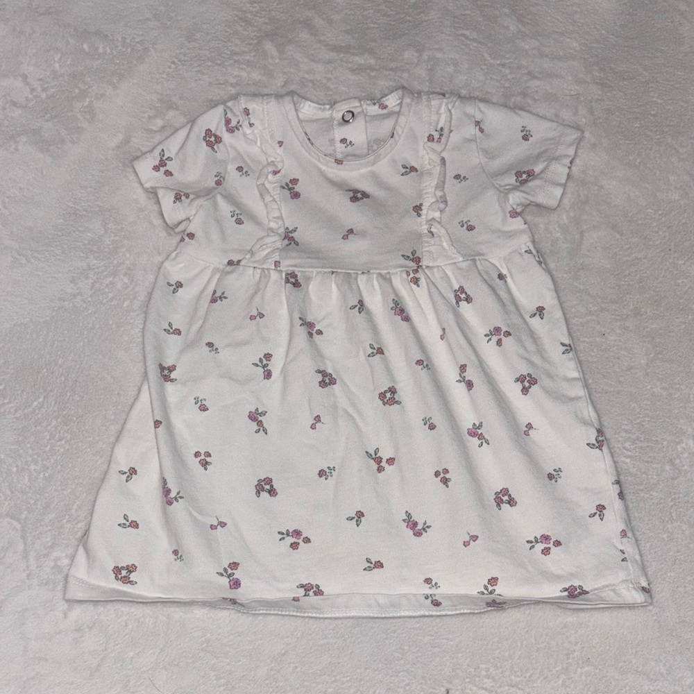 (2 for $10) George white 6-9 month floral dress baby girl summer